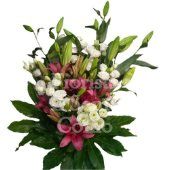 Assorted flower bouquet with lilies